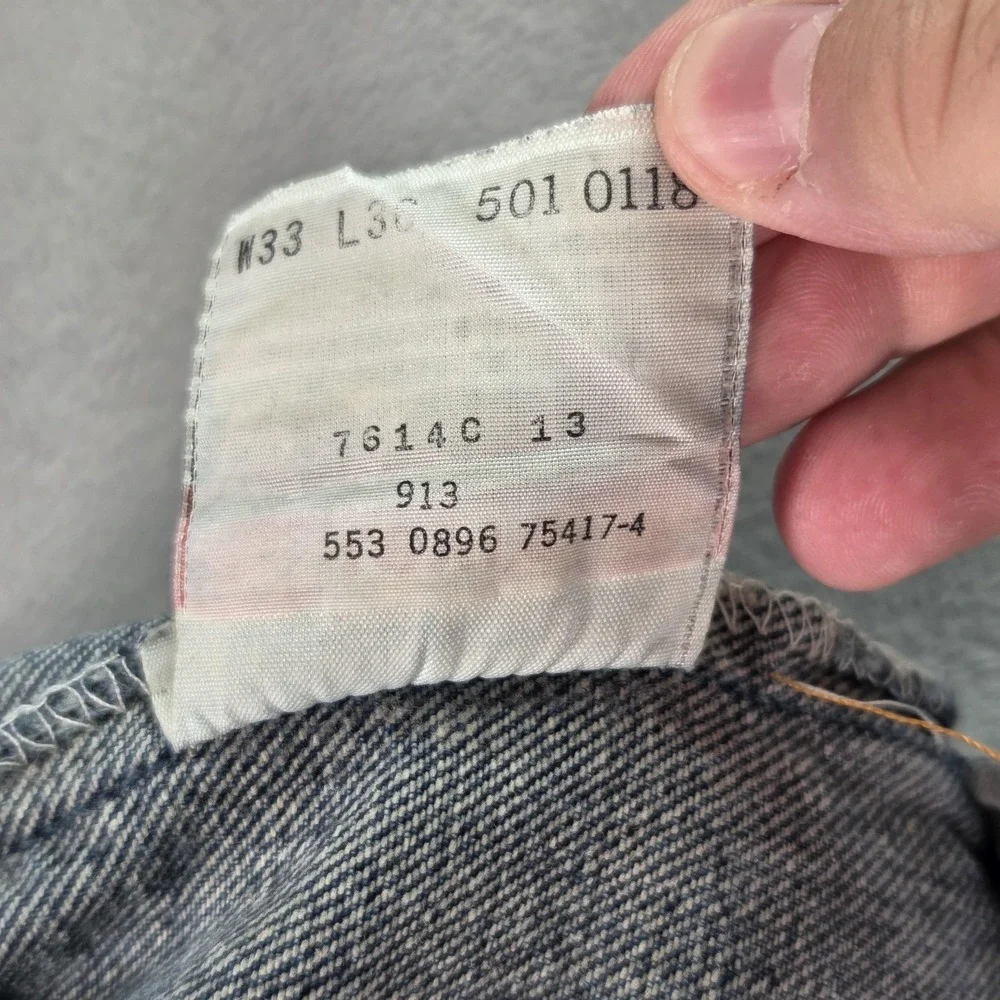 VTG Levis 501 Jeans Mens Blue Med‎ Wash Straight Altered Hem Made USA Fits 30x27